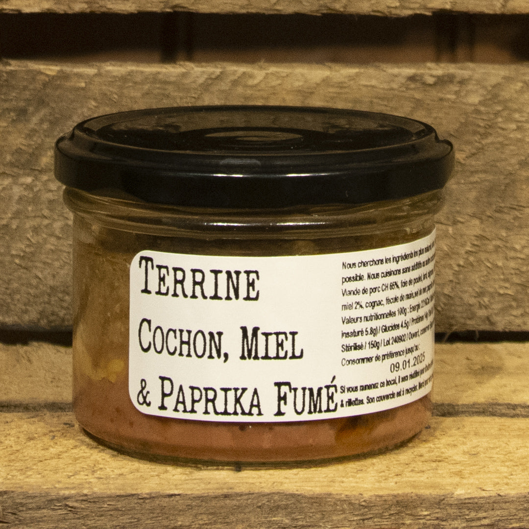 CHEZ DENIS - Terrine de Cochon au Miel et Paprika Fumé - Bocal - 150g