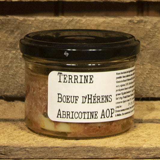 CHEZ DENIS - Terrine de Boeuf d'Hérens et Abricotine AOP - Bocal - 150g